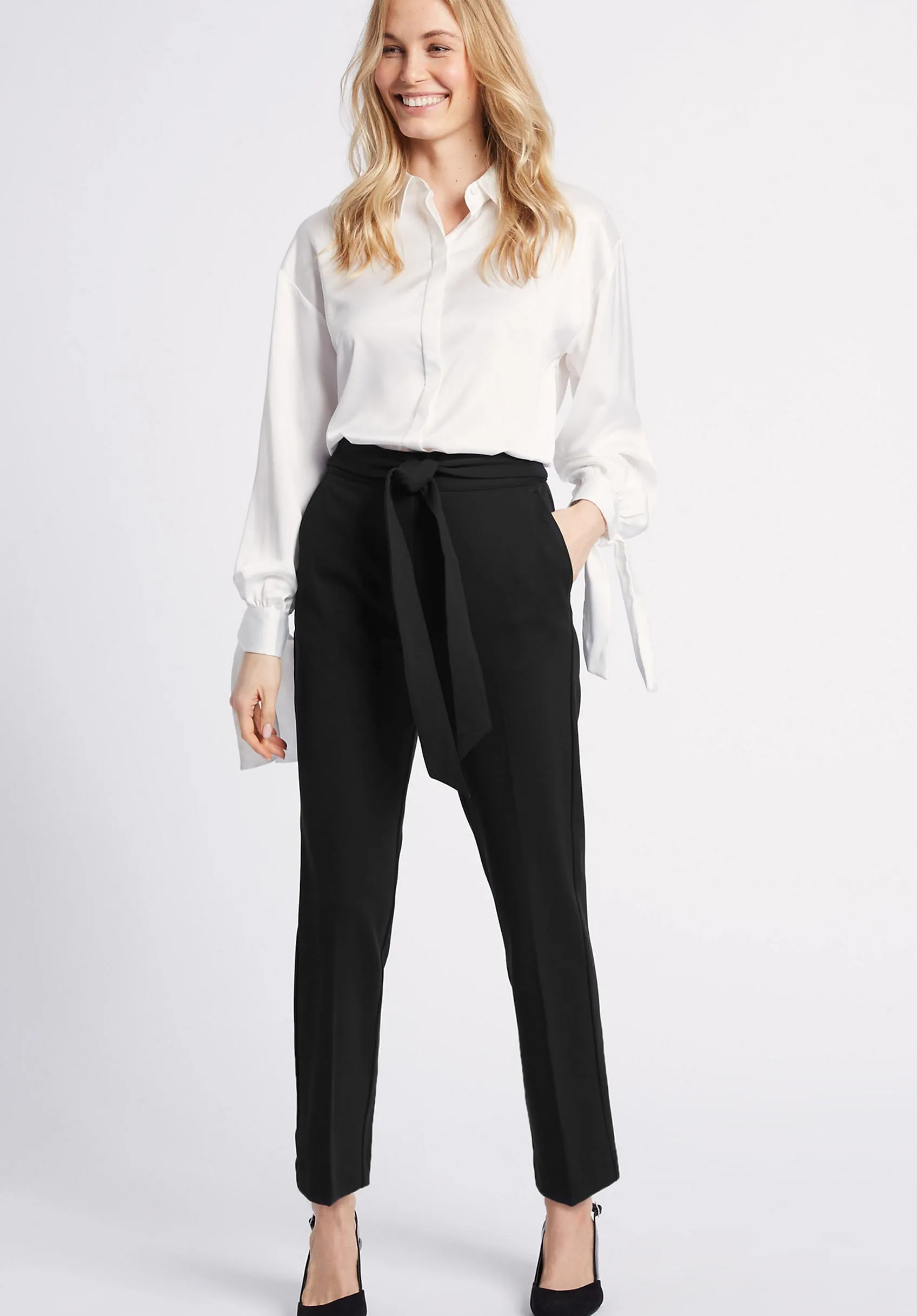 Ex Famous Store Ladies Belted Straight Leg Trousers sold by Your Style Outlet product image thumbnail 3