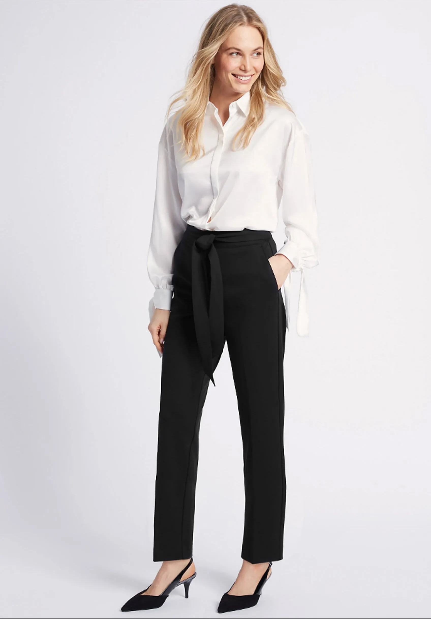 Ex Famous Store Ladies Belted Straight Leg Trousers sold by Your Style Outlet