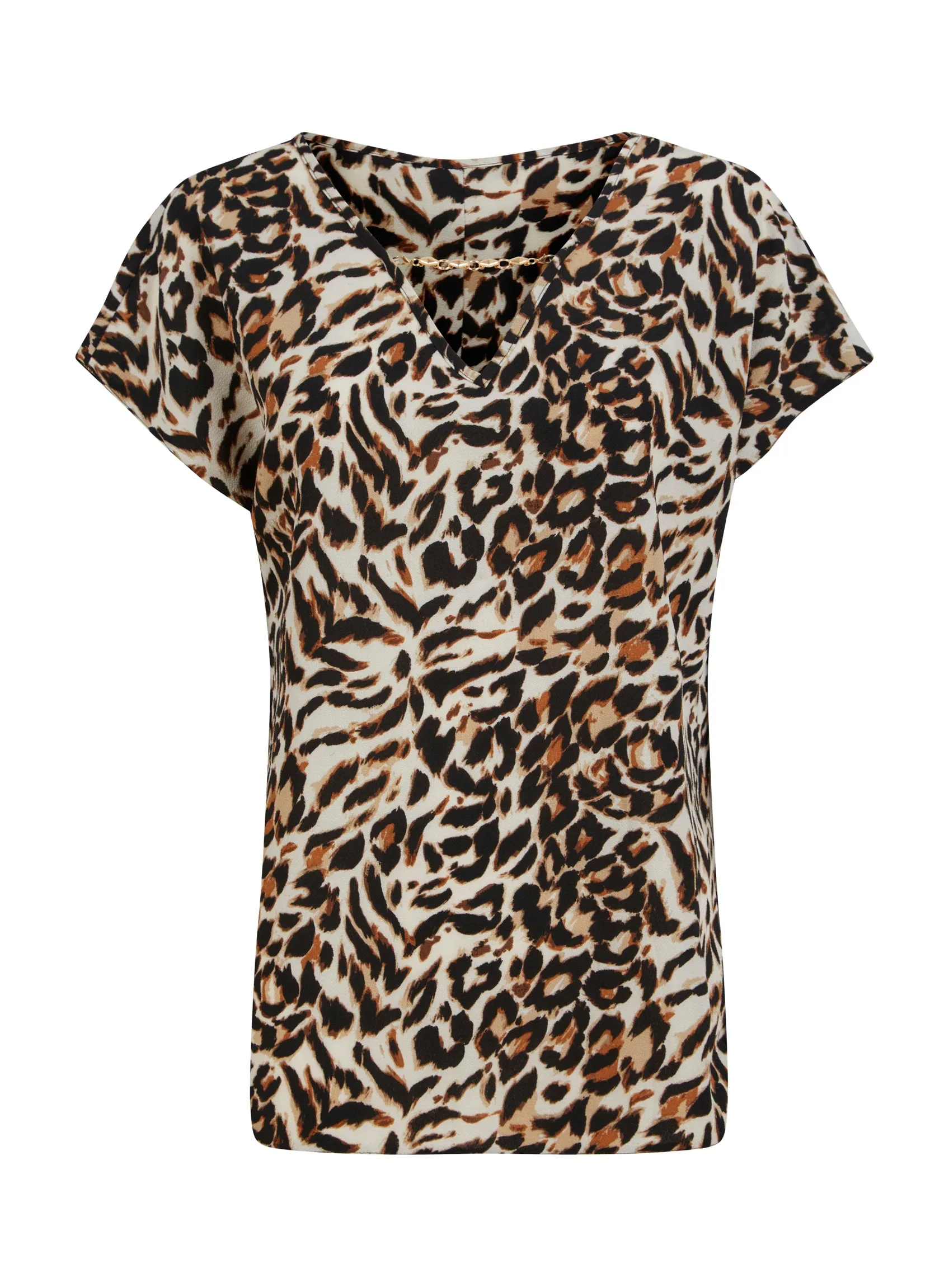 Ex Bon Marhce V Neck Leopard Print Blouse Top sold by Your Style Outlet