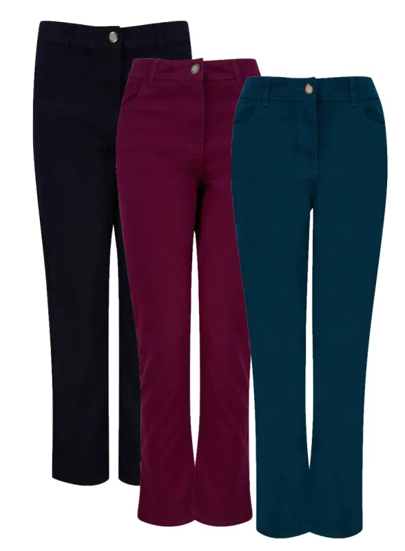 Ladies Cotton Stretch Casual Trousers In 3 Colours sold by Your Style Outlet