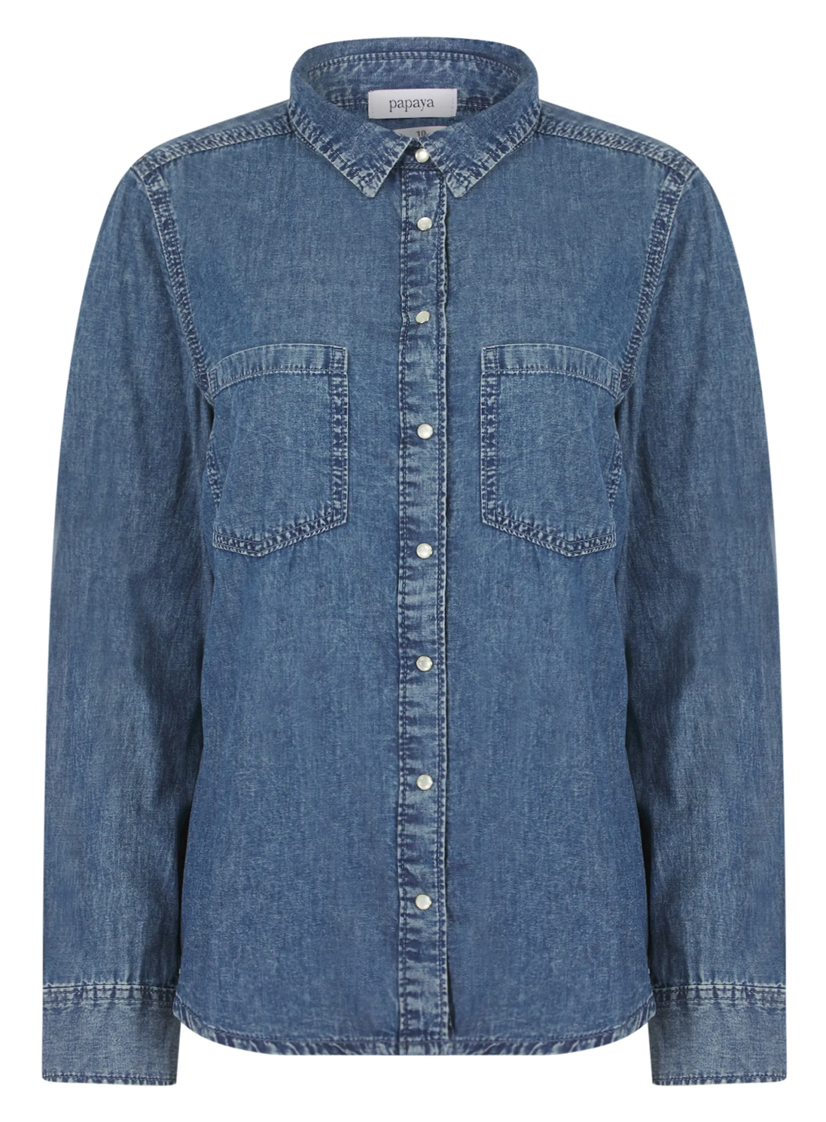 Ex Papaya Ladies 100% Cotton Denim Pocket Shirt sold by Your Style Outlet product image thumbnail 2
