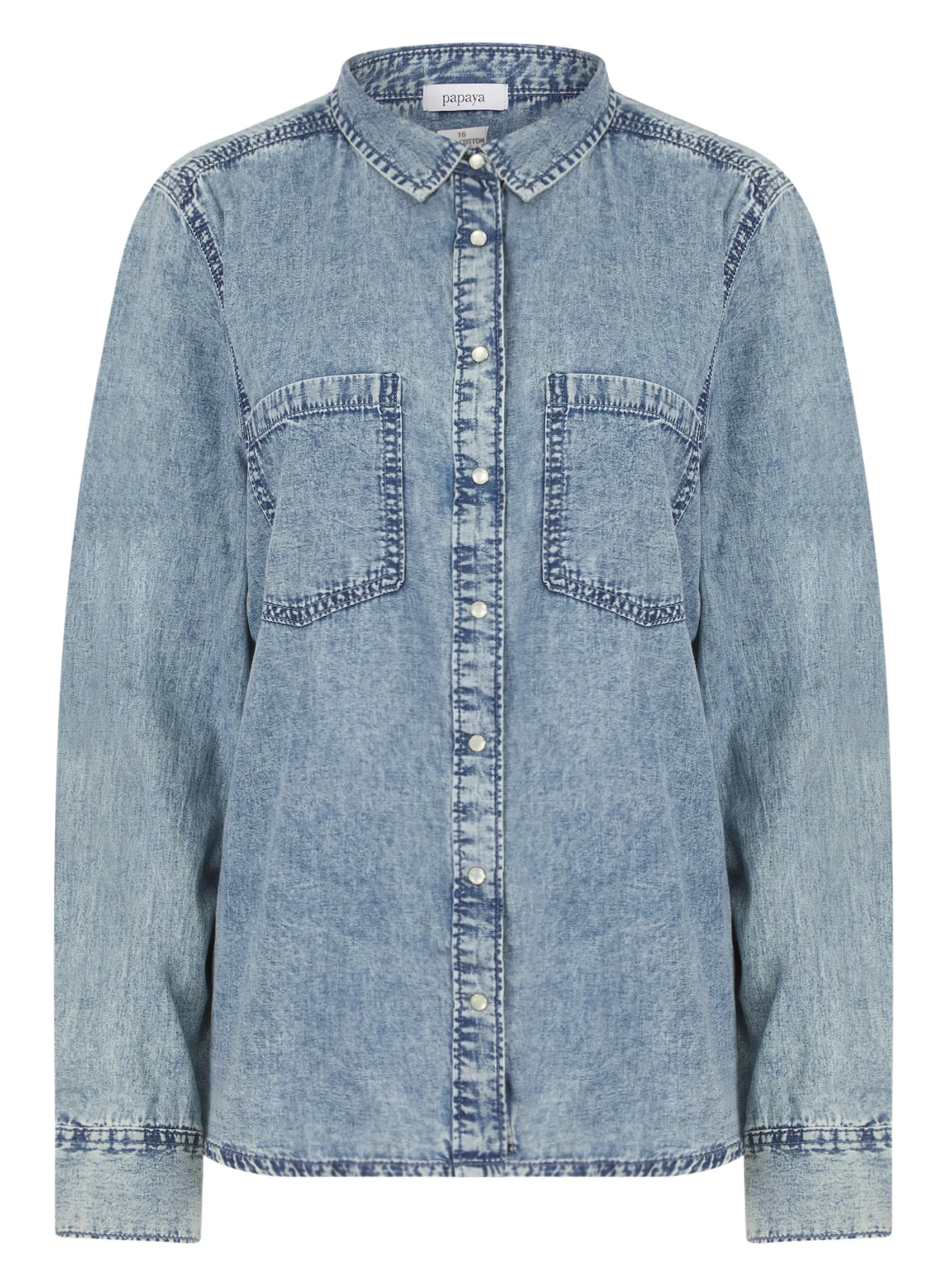 Ex Papaya Ladies 100% Cotton Denim Pocket Shirt sold by Your Style Outlet product image thumbnail 5