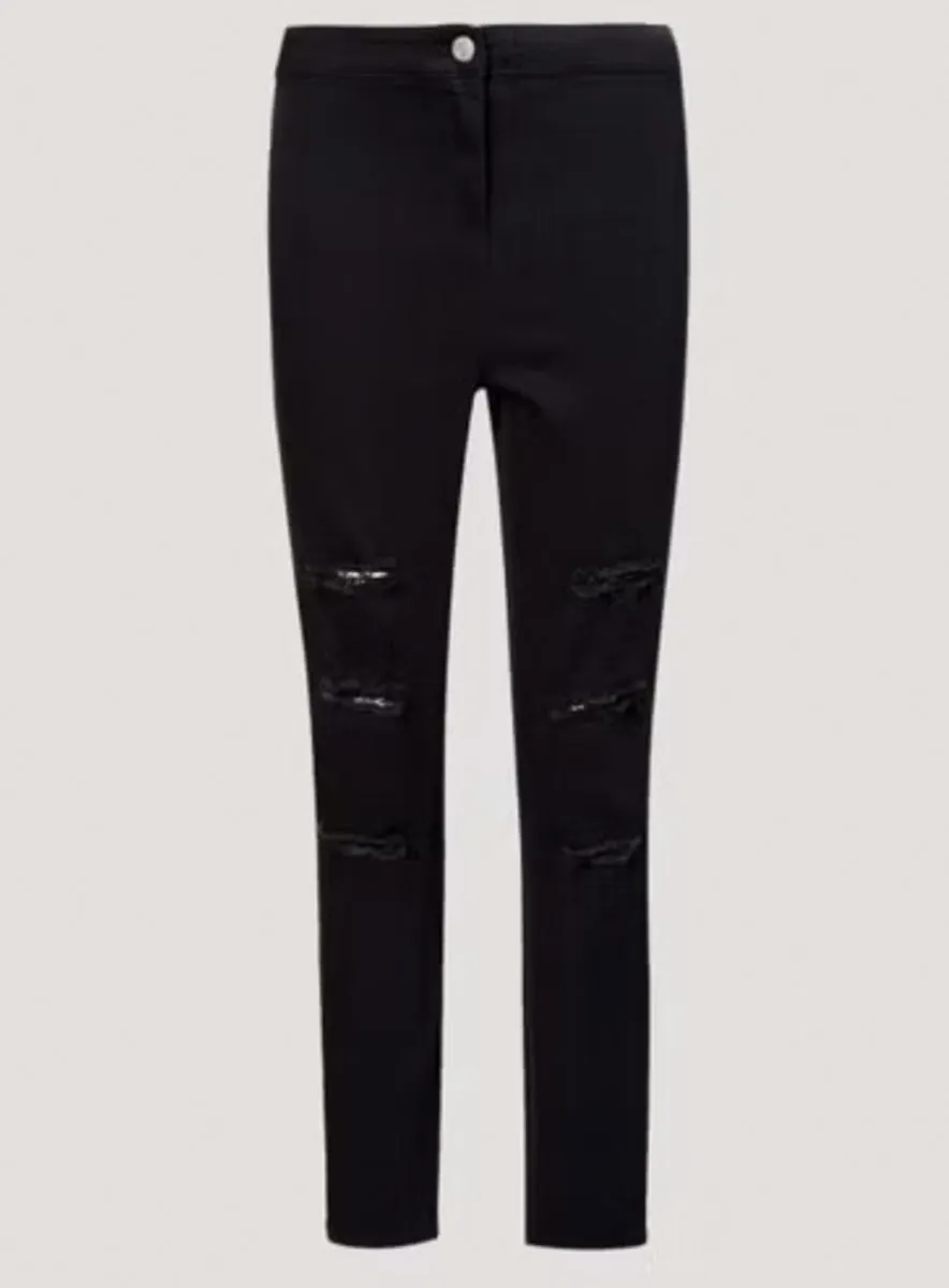 Ladies Jessie Black High Waisted Ripped Jeans Jeggings sold by Your Style Outlet product image thumbnail 5