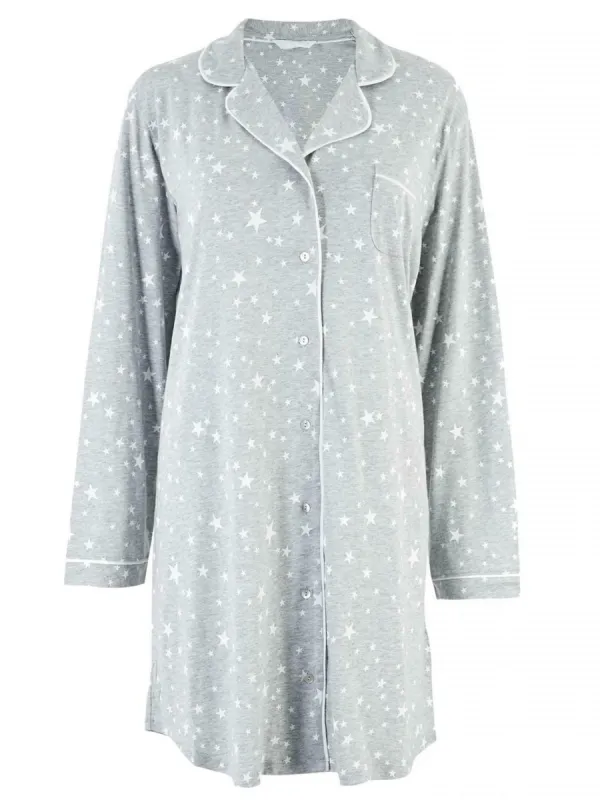 Ex Famous Store Cotton Button Nightie Shirt Nightdress Plus Size Pyjamas sold by Your Style Outlet