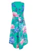 Ex Quiz Jade Green Floral Print V neck Dipped Hem Occasion Dress sold by Your Style Outlet