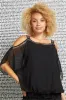 Ex Roman Originals Black Embellished Cold Shoulder Top sold by Your Style Outlet