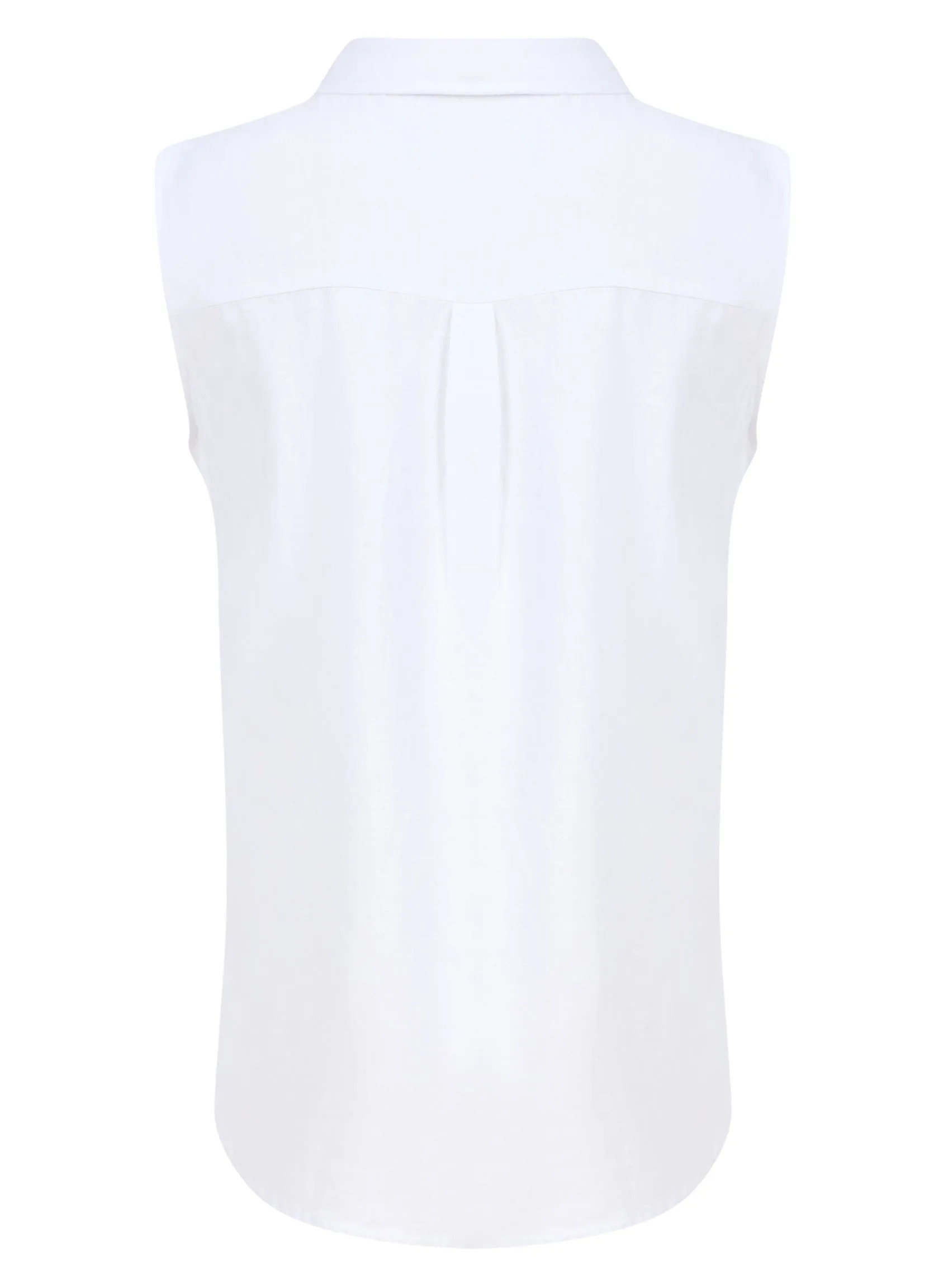 Ex Chainstore White Linen Blend Sleeveless Shirt Blouse sold by Your Style Outlet product image thumbnail 3