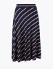Ex Famous Store Collection Jersey Striped Midi Skater Skirt Sizes 8-24 sold by Your Style Outlet