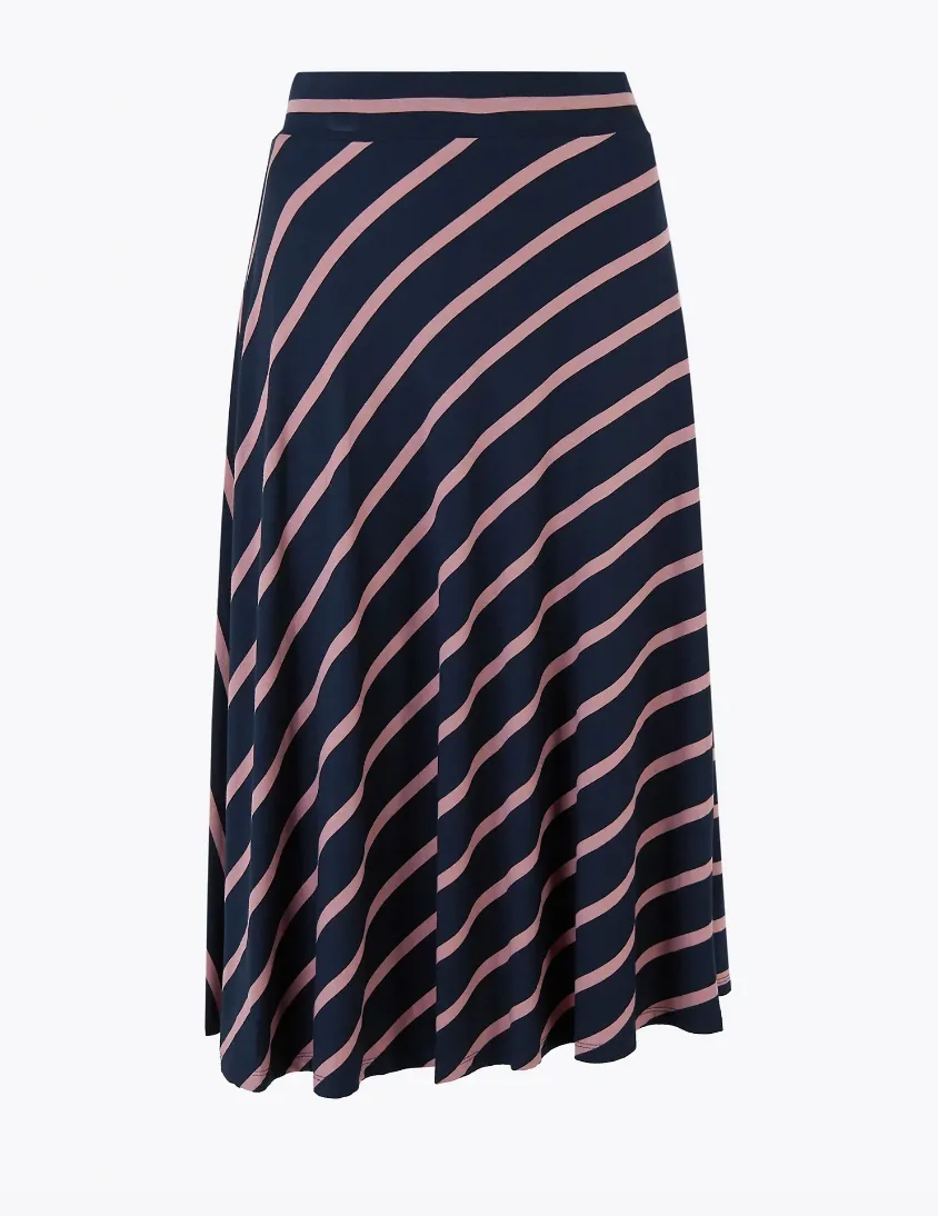 Ex Famous Store Collection Jersey Striped Midi Skater Skirt Sizes 8-24 sold by Your Style Outlet product image thumbnail 4