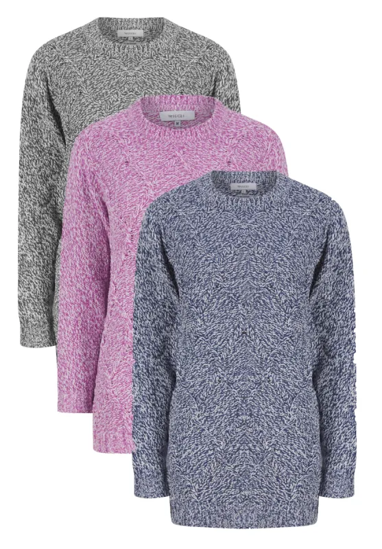 Ex Yessica Ladies Soft Feel Fleck Chenille Cable Jumper Knitwear sold by Your Style Outlet