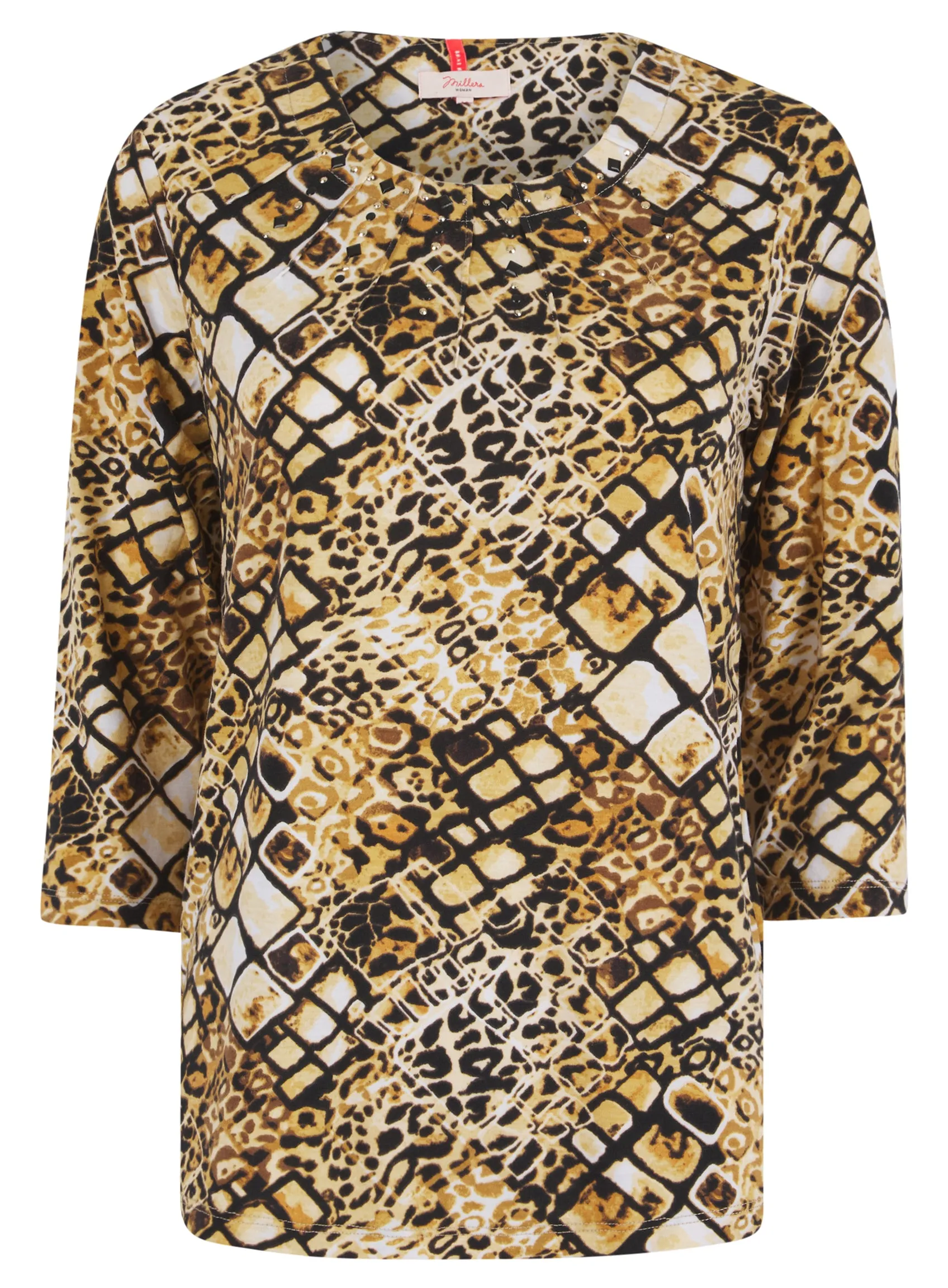 Millers Ladies Leopard Print 3/4 Sleeve Jersey Stretch Top sold by Your Style Outlet