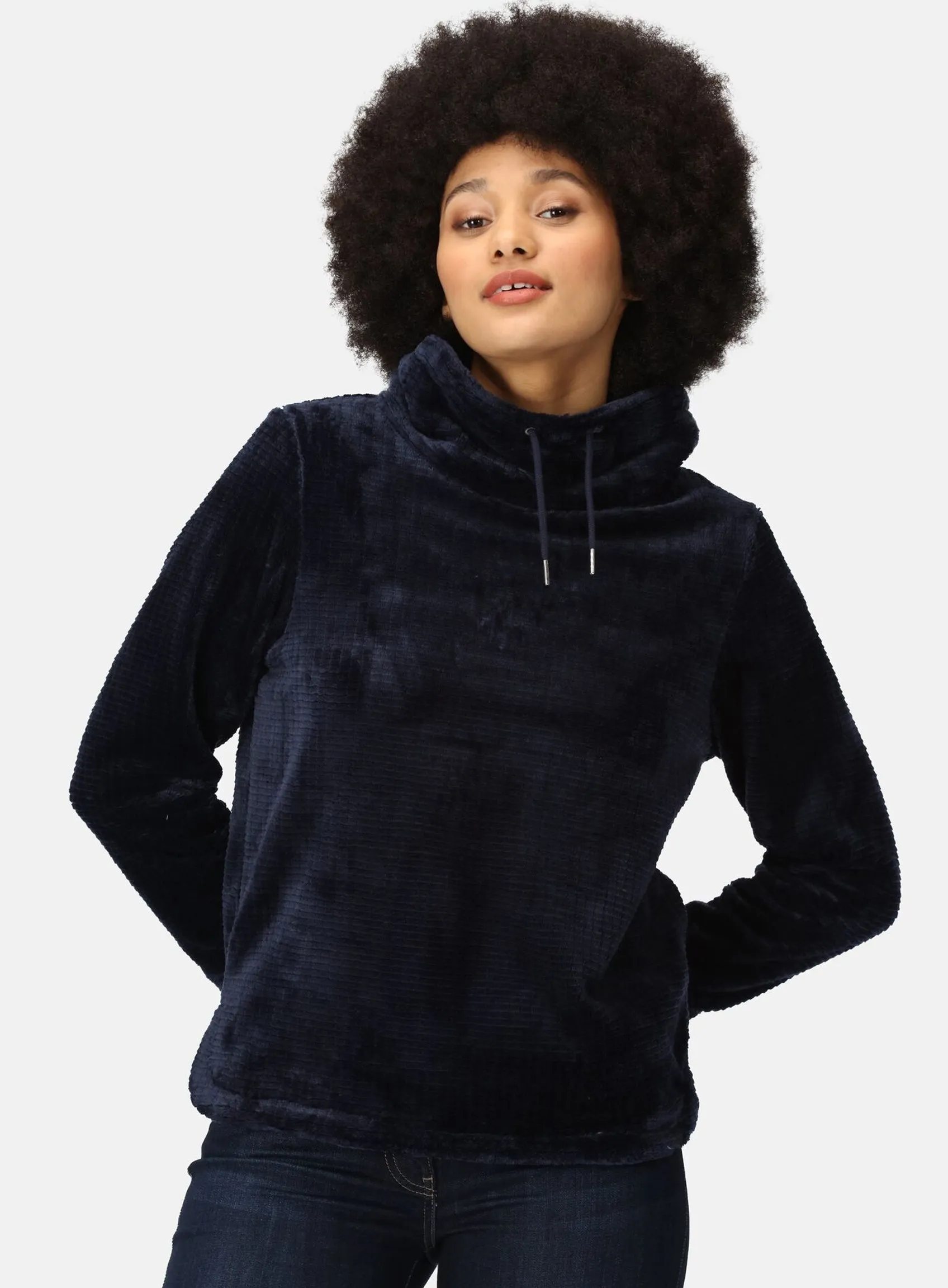 Ex Regatta Women's Bardou Fluffy Jumper Fleece Navy Cream sold by Your Style Outlet product image thumbnail 3
