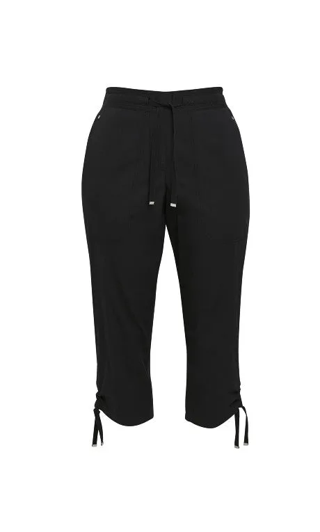 Ex Evans Black / Khaki Cotton Cropped Trousers sold by Your Style Outlet product image thumbnail 4