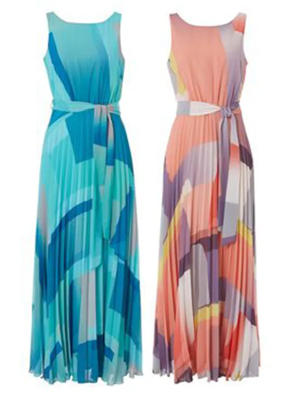 Ex Roman Originals Block Print Pleated Maxi Dress sold by Your Style Outlet