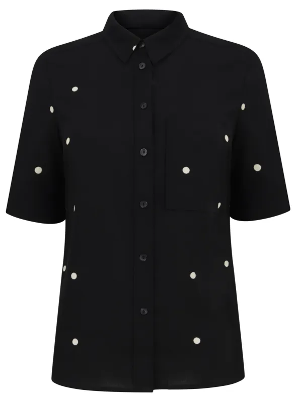 Ex Chainstore Short Sleeve Black Spot Blouse Shirt sold by Your Style Outlet