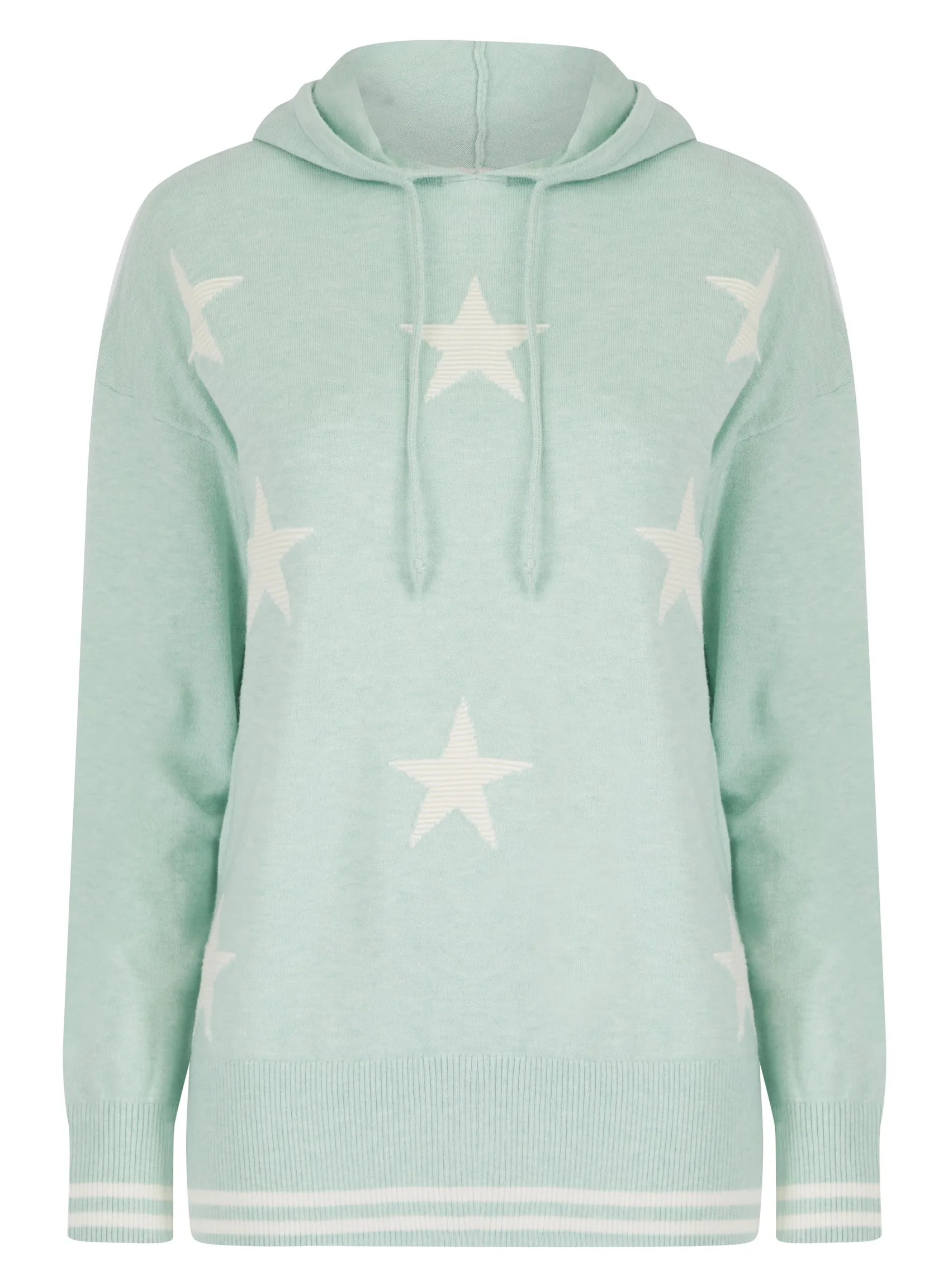 Ex F&F Mint Star Print Hooded Lightweight Jumper Top sold by Your Style Outlet