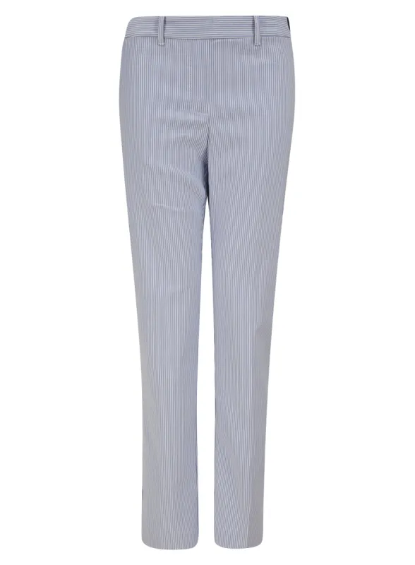 Ladies Blue & White Striped Stretch Chino Trouser sold by Your Style Outlet