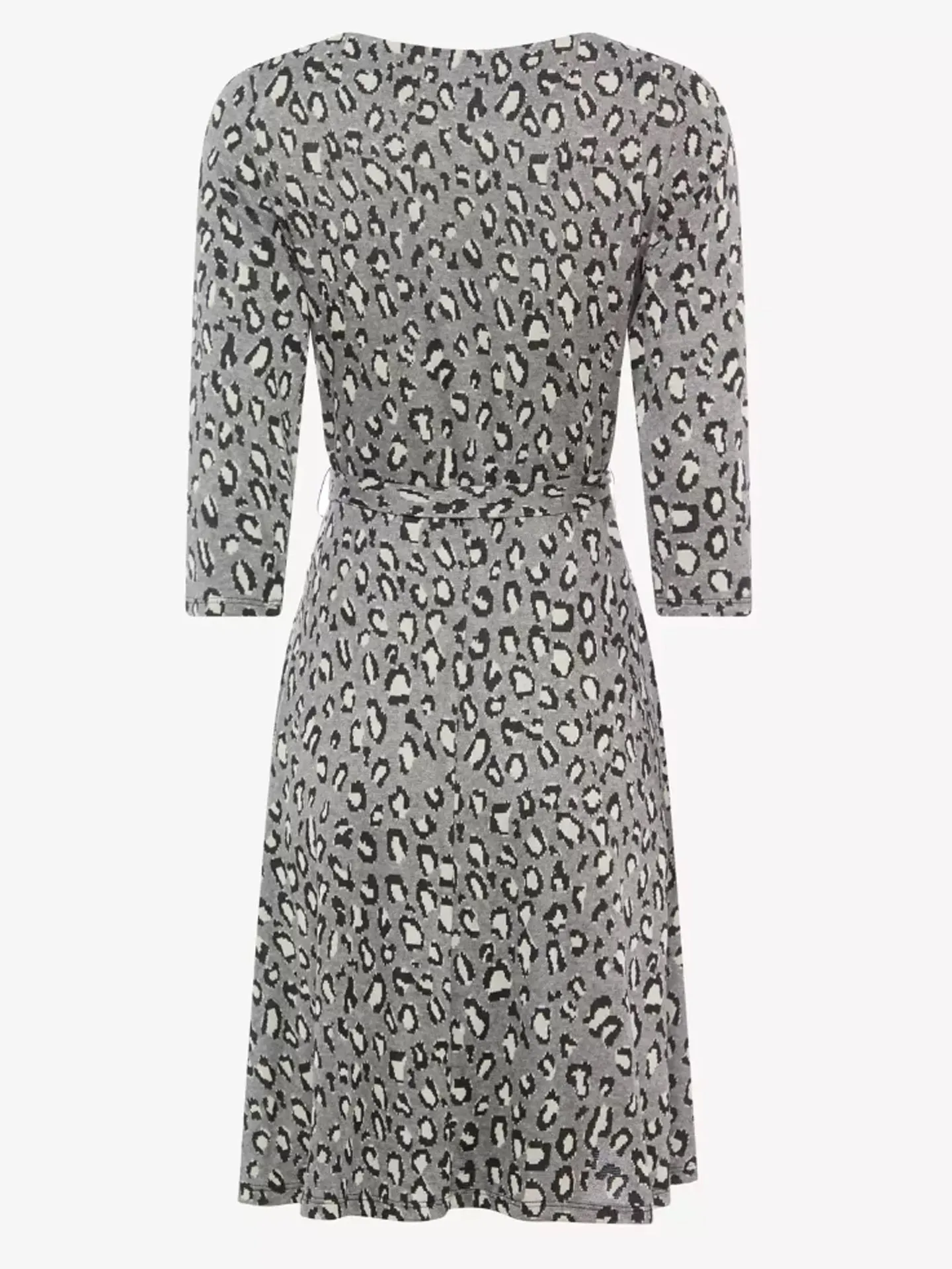 Ex Principles Grey Leopard Jacquard Wrap Knee Length Dress sold by Your Style Outlet product image thumbnail 2