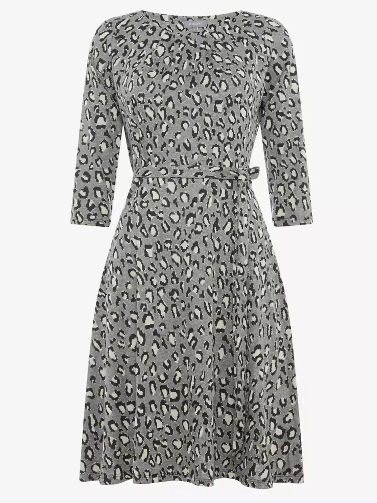 Ex Principles Grey Leopard Jacquard Wrap Knee Length Dress sold by Your Style Outlet