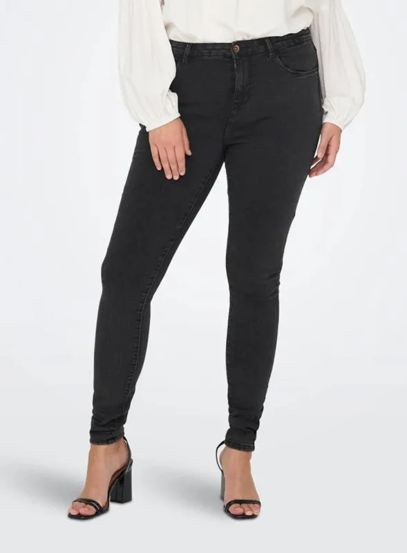 Ladies Outsize Carthunder Regular Waist Skinny Jeans Dark Grey sold by Your Style Outlet
