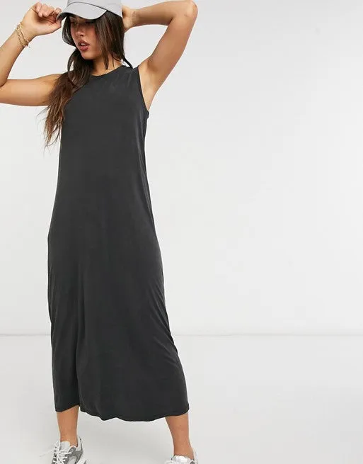 Sleeveless Modal Column Midi Dress in Black sold by Your Style Outlet product image thumbnail 4