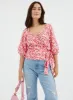 Ladies Pink Patterned Wrap Front Top sold by Your Style Outlet