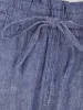 Ladies Linen Blend Straight Leg Trouser In Olive & Blue sold by Your Style Outlet
