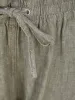 Ladies Linen Blend Straight Leg Trouser In Olive & Blue sold by Your Style Outlet