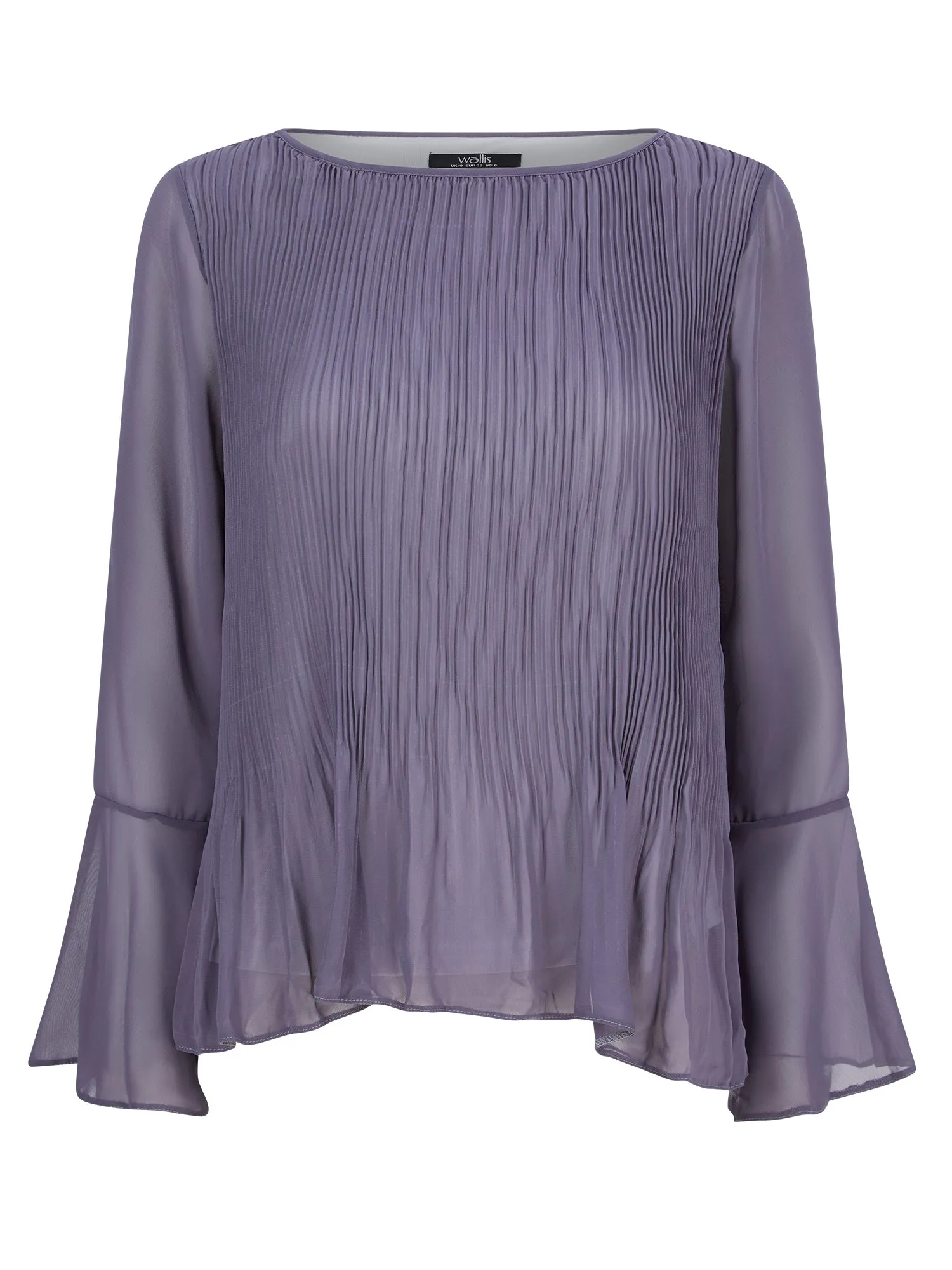 Ex Wallis Mauve Lilac Pleated Long Sleeve Blouse sold by Your Style Outlet