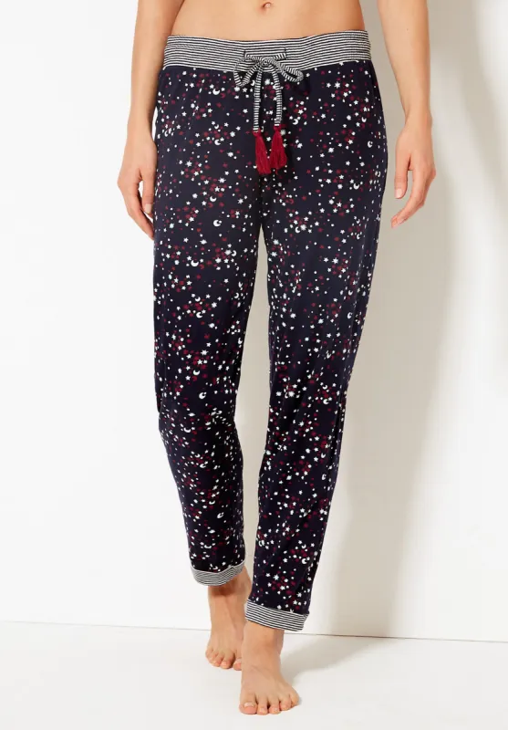 Ex Famous Store Ladies Navy Star Print Pyjama Bottoms PJ sold by Your Style Outlet