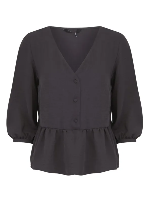 Ladies V Neck Button Front Detail 3/4 Sleeve Blouse sold by Your Style Outlet