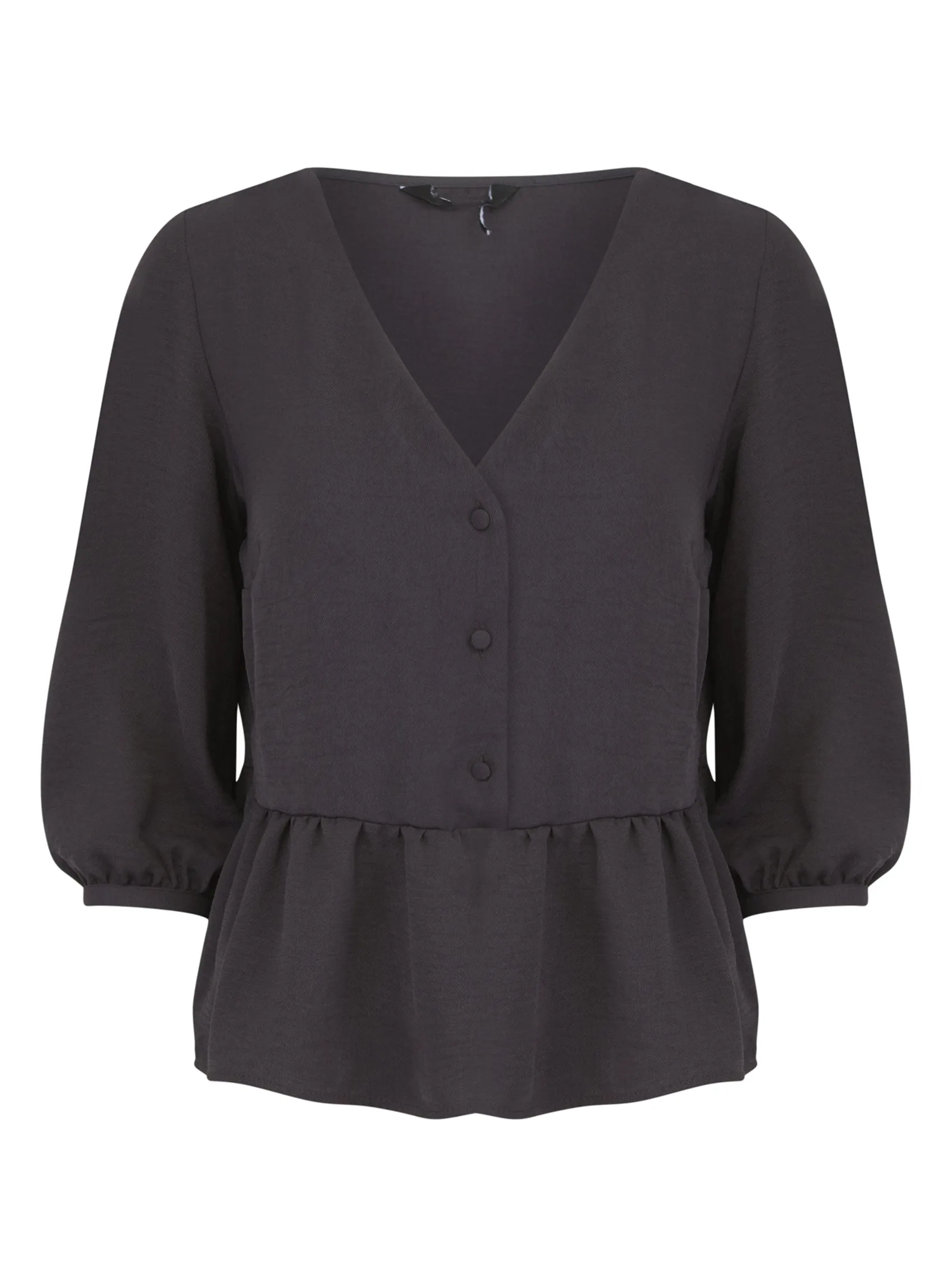 Ladies V Neck Button Front Detail 3/4 Sleeve Blouse sold by Your Style Outlet