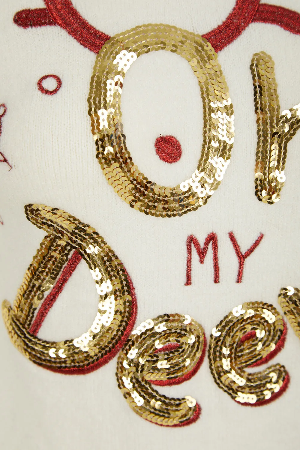 Ladies Cream Christmas Santa Xmas Festive Holiday Sequin Jumper sold by Your Style Outlet product image thumbnail 2