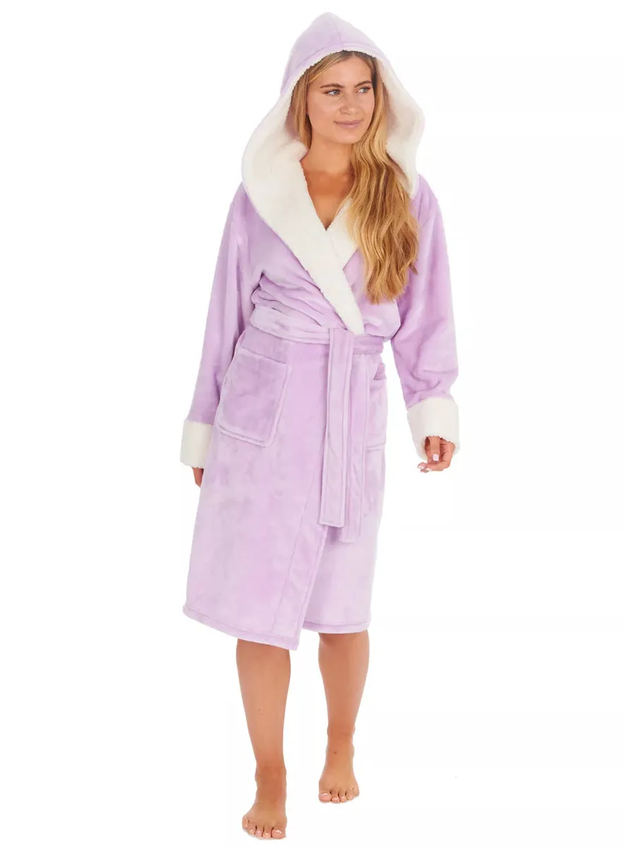 Forever Dreaming Shimmer Fleece Dressing Gown Lilac Pink sold by Your Style Outlet product image thumbnail 4