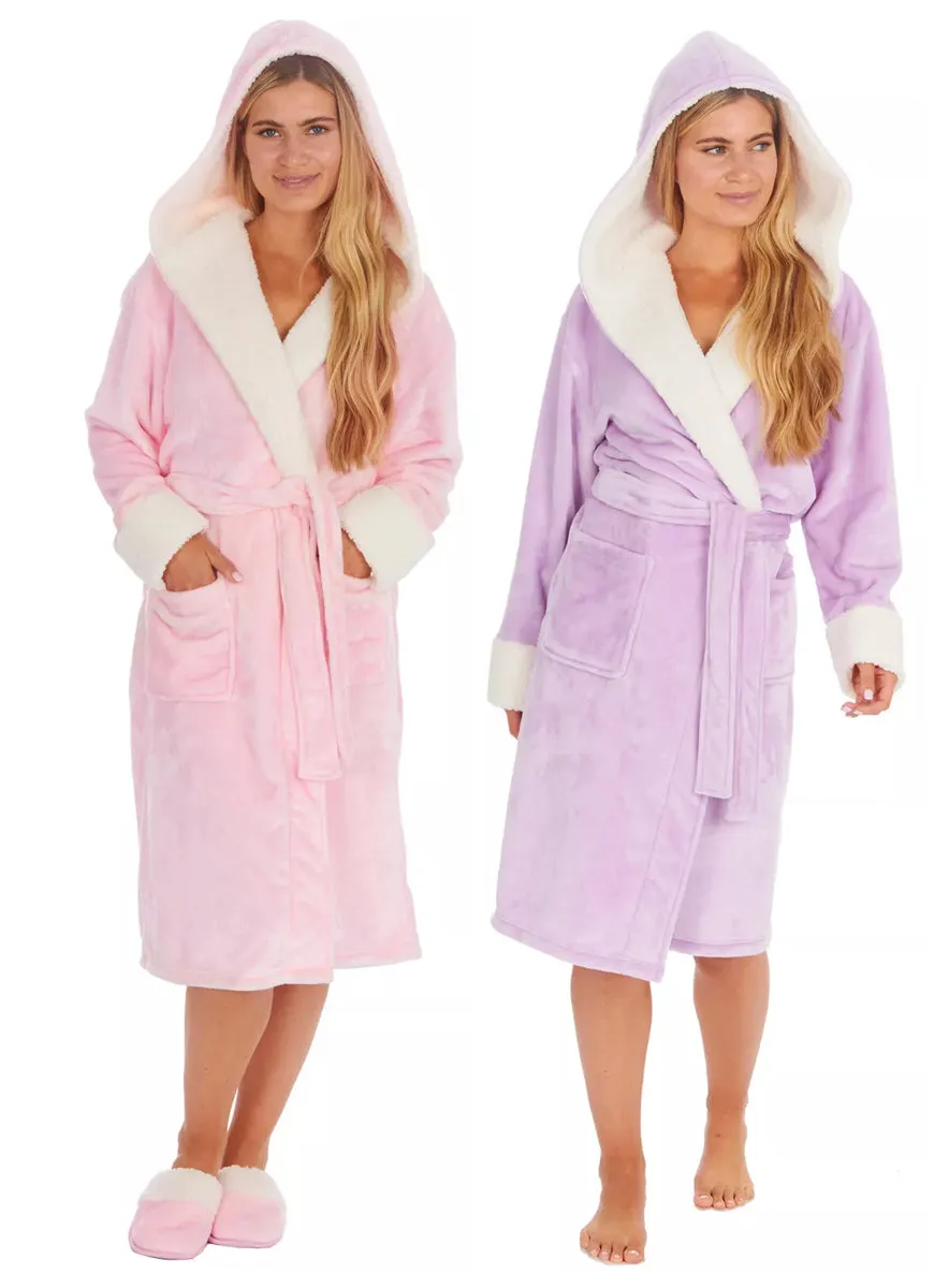 Forever Dreaming Shimmer Fleece Dressing Gown Lilac Pink sold by Your Style Outlet