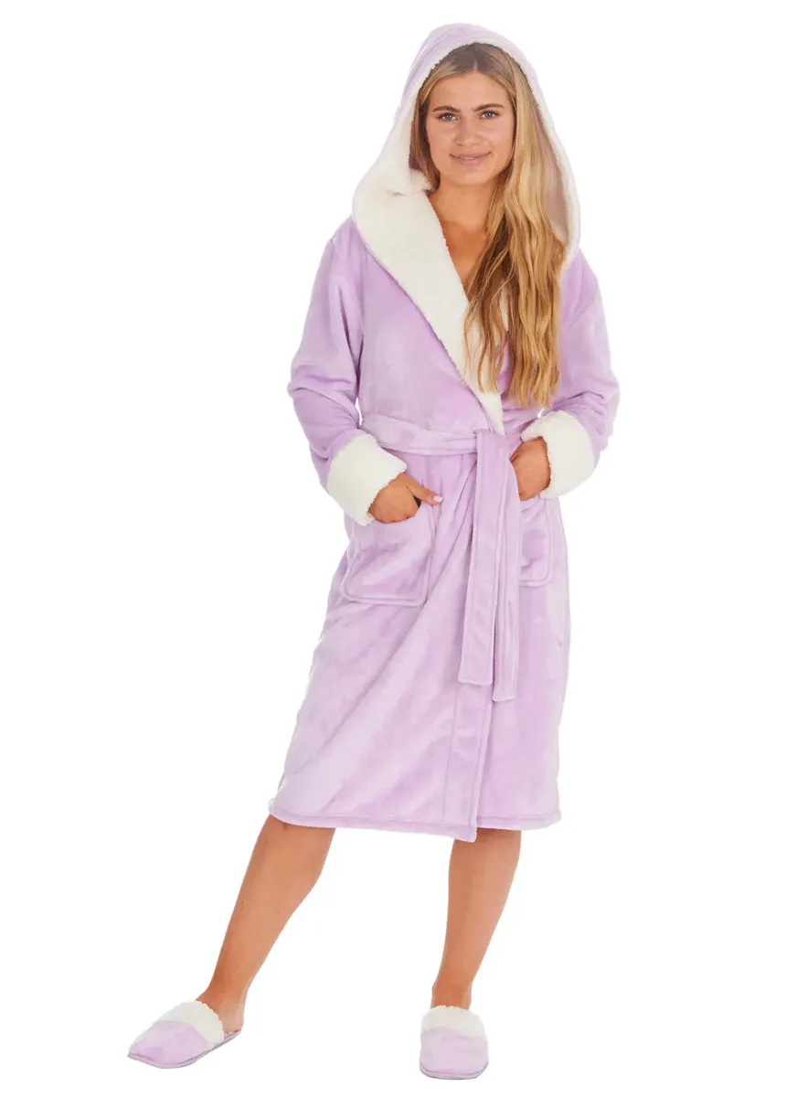 Forever Dreaming Shimmer Fleece Dressing Gown Lilac Pink sold by Your Style Outlet product image thumbnail 2