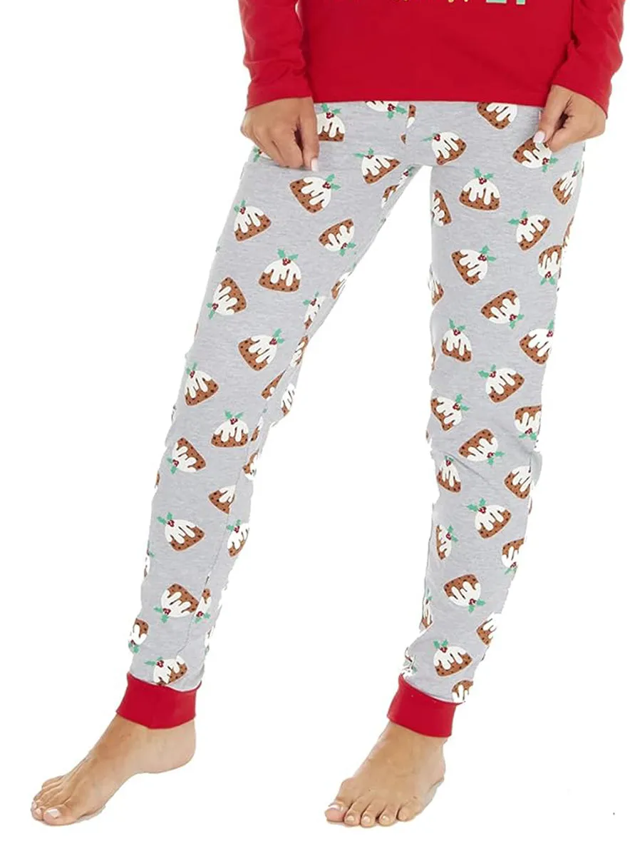 Ladies Christmas Pudding Jersey Pyjama Set sold by Your Style Outlet product image thumbnail 2