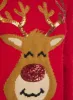 Ladies Reindeer Christmas Xmas Festive Jumper Red Cream sold by Your Style Outlet