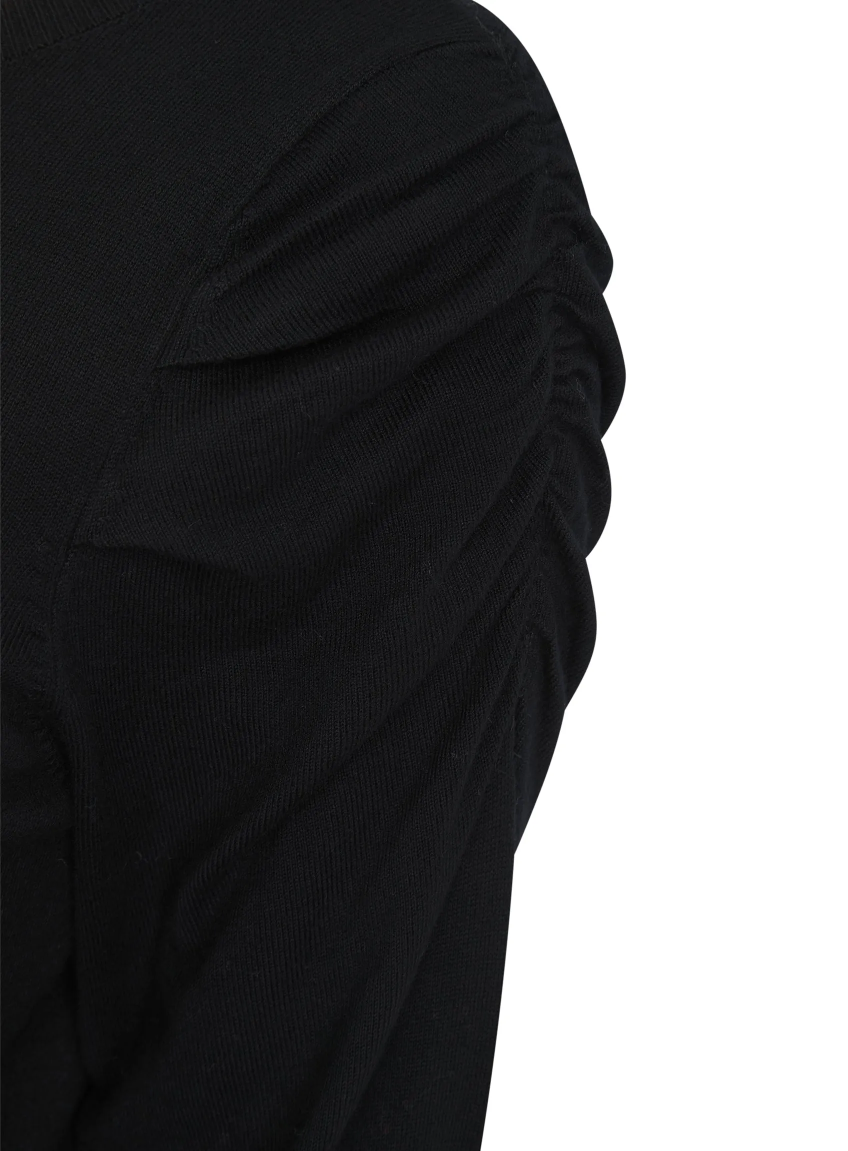Ladies Rouche Arm Black Knit Jumper sold by Your Style Outlet product image thumbnail 2