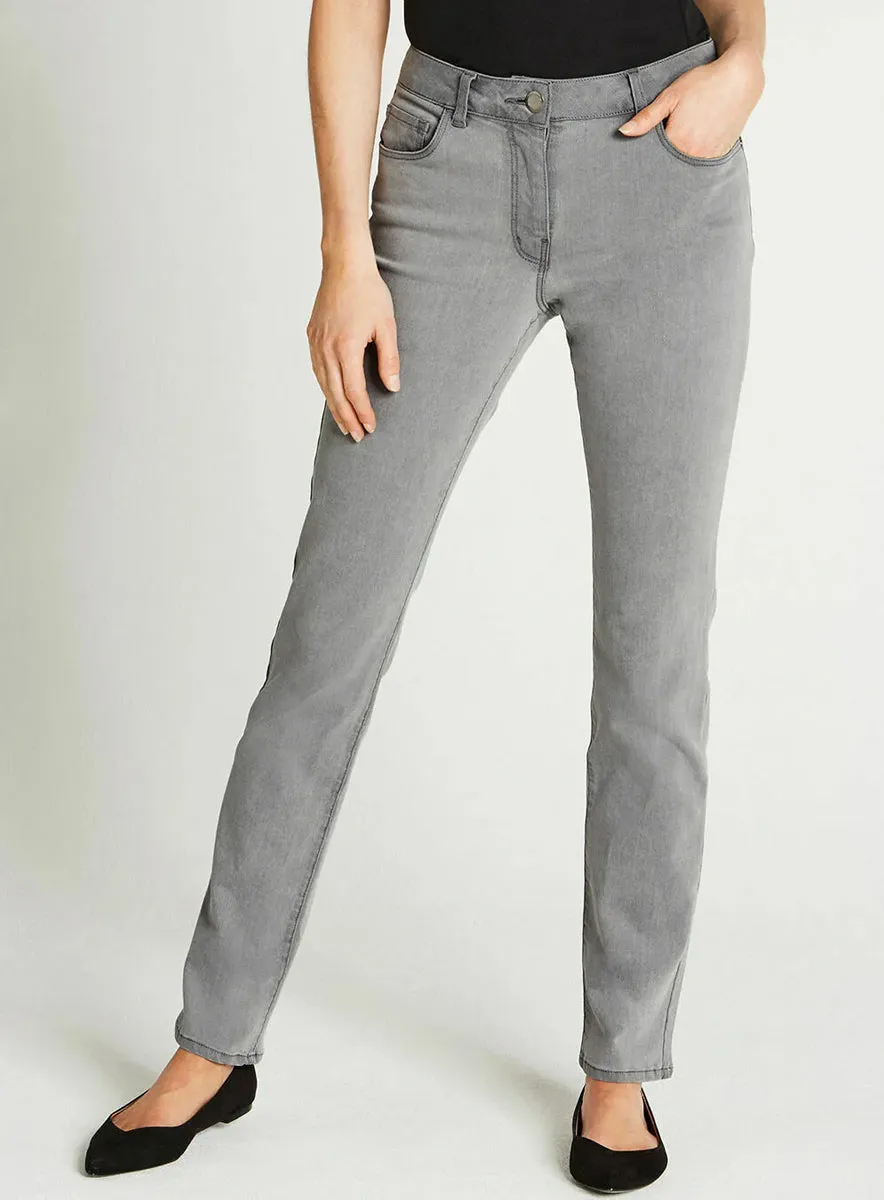 Ladies The SARA Straight Leg Jeans Light Grey sold by Your Style Outlet