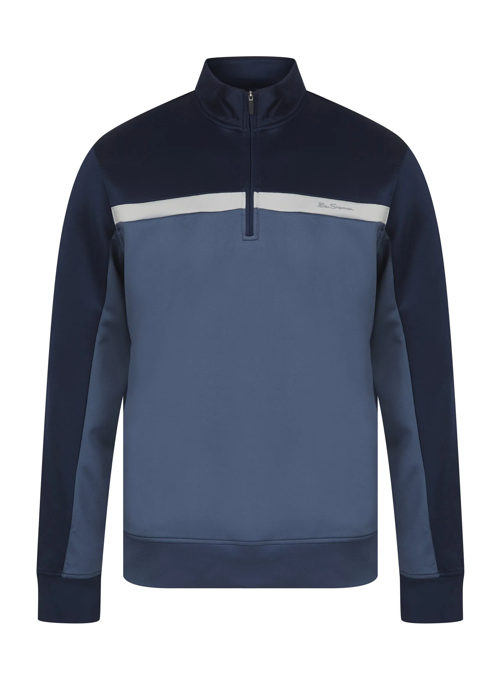 Mens Ex Ben Sherman Sport Half Zip Sweatshirt Jumper Blue Grey sold by Your Style Outlet