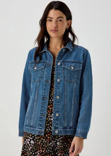 Ex Papapya Midwash Oversized Denim Jacket Blue Black sold by Your Style Outlet product image thumbnail 2