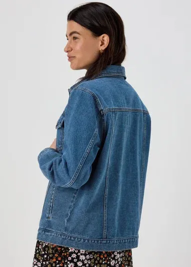 Ex Papapya Midwash Oversized Denim Jacket Blue Black sold by Your Style Outlet product image thumbnail 3