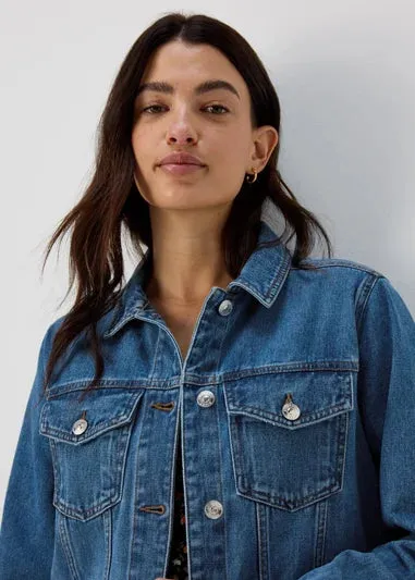 Ex Papapya Midwash Oversized Denim Jacket Blue Black sold by Your Style Outlet