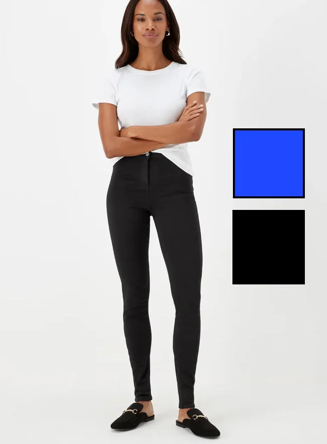 Ladies Mid Wash Jessie High Waisted Skinny Jeans Blue Black sold by Your Style Outlet