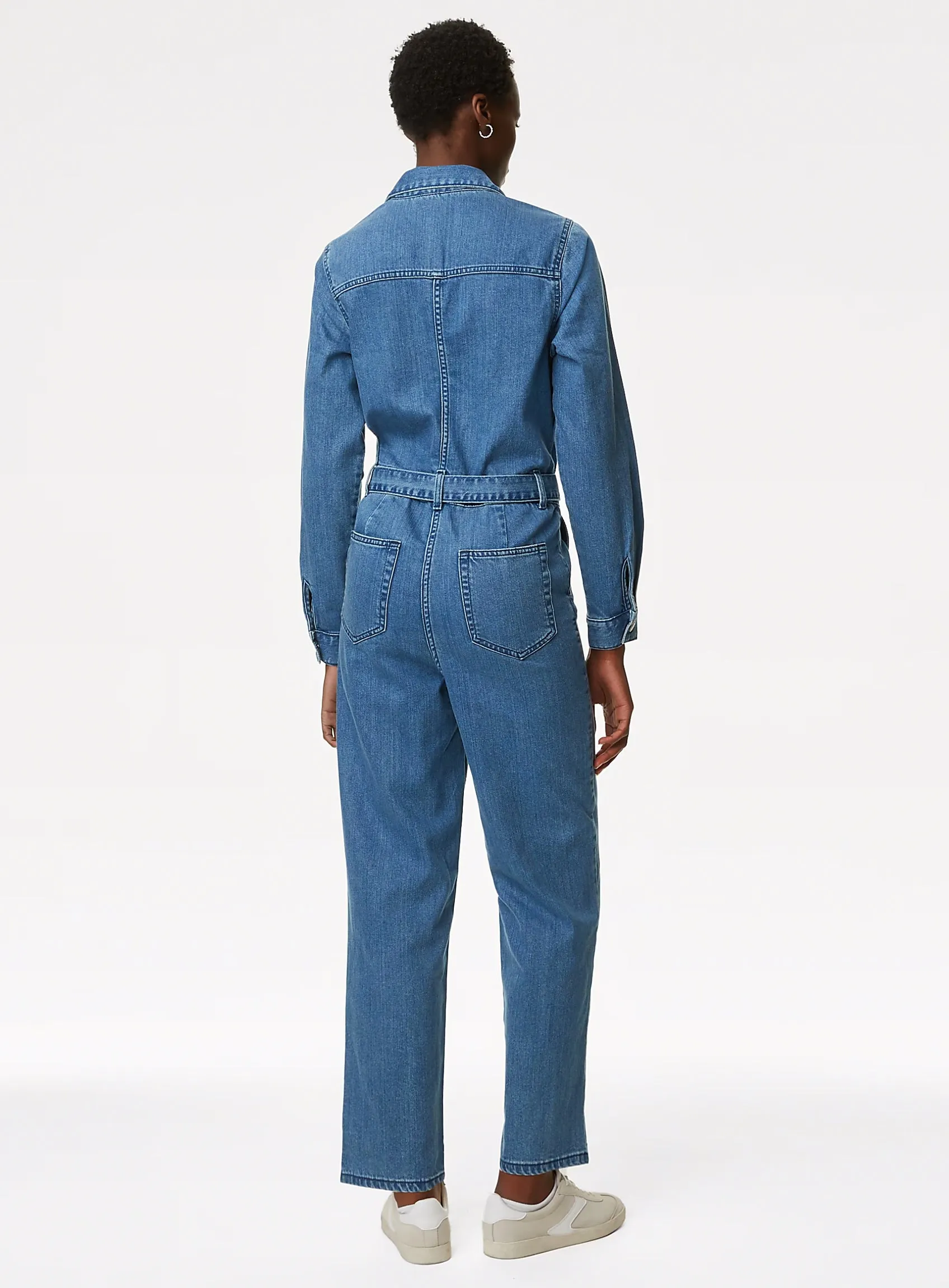 Ladies Blue Denim Belted Jumpsuit sold by Your Style Outlet product image thumbnail 4