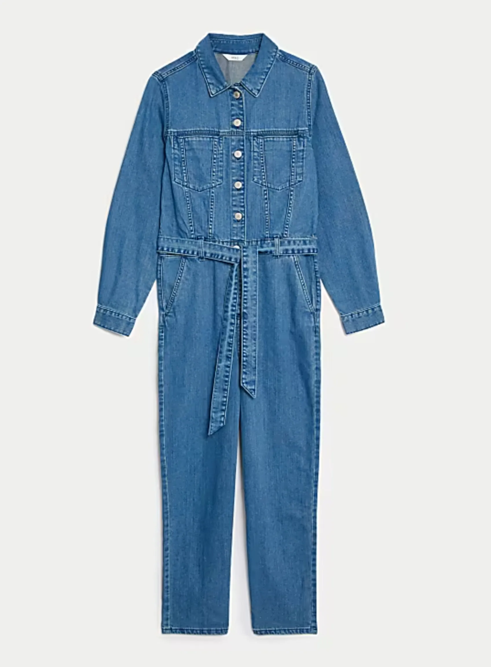 Ladies Blue Denim Belted Jumpsuit sold by Your Style Outlet product image thumbnail 2
