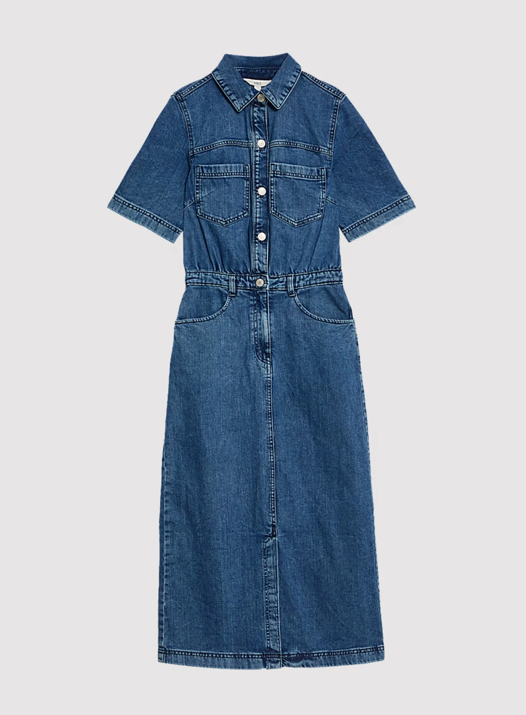 Ladies Pure Cotton Denim Midi Utility Dress sold by Your Style Outlet