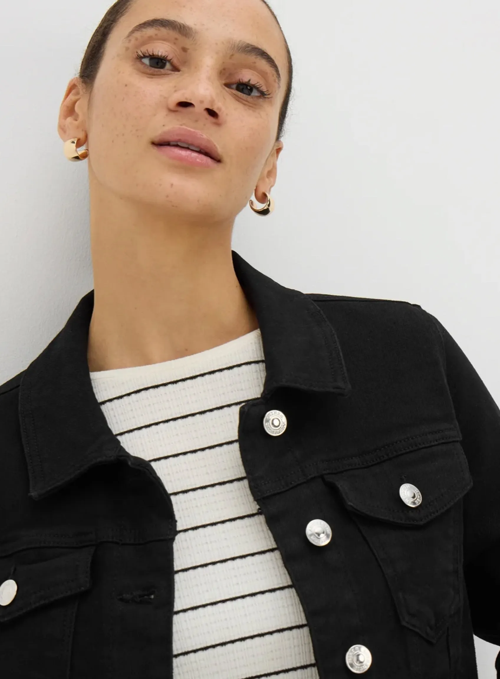 Ladies Cotton Stretch Denim Jacket In Blue And Black sold by Your Style Outlet product image thumbnail 4