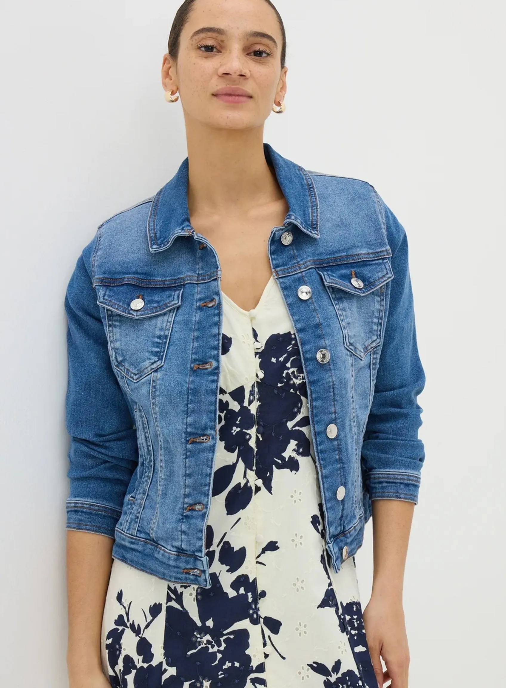 Ladies Cotton Stretch Denim Jacket In Blue And Black sold by Your Style Outlet product image thumbnail 3
